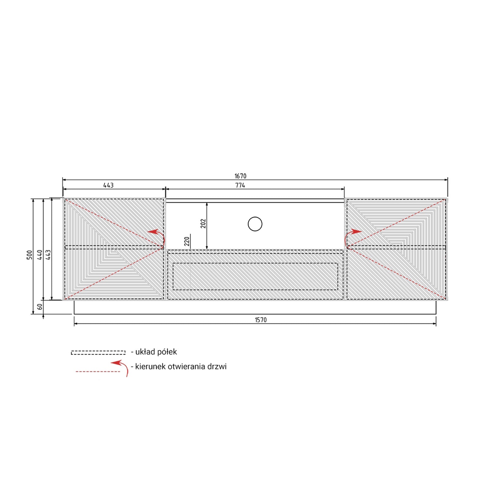 Predalnik Asha 167 cm, Material: hrast