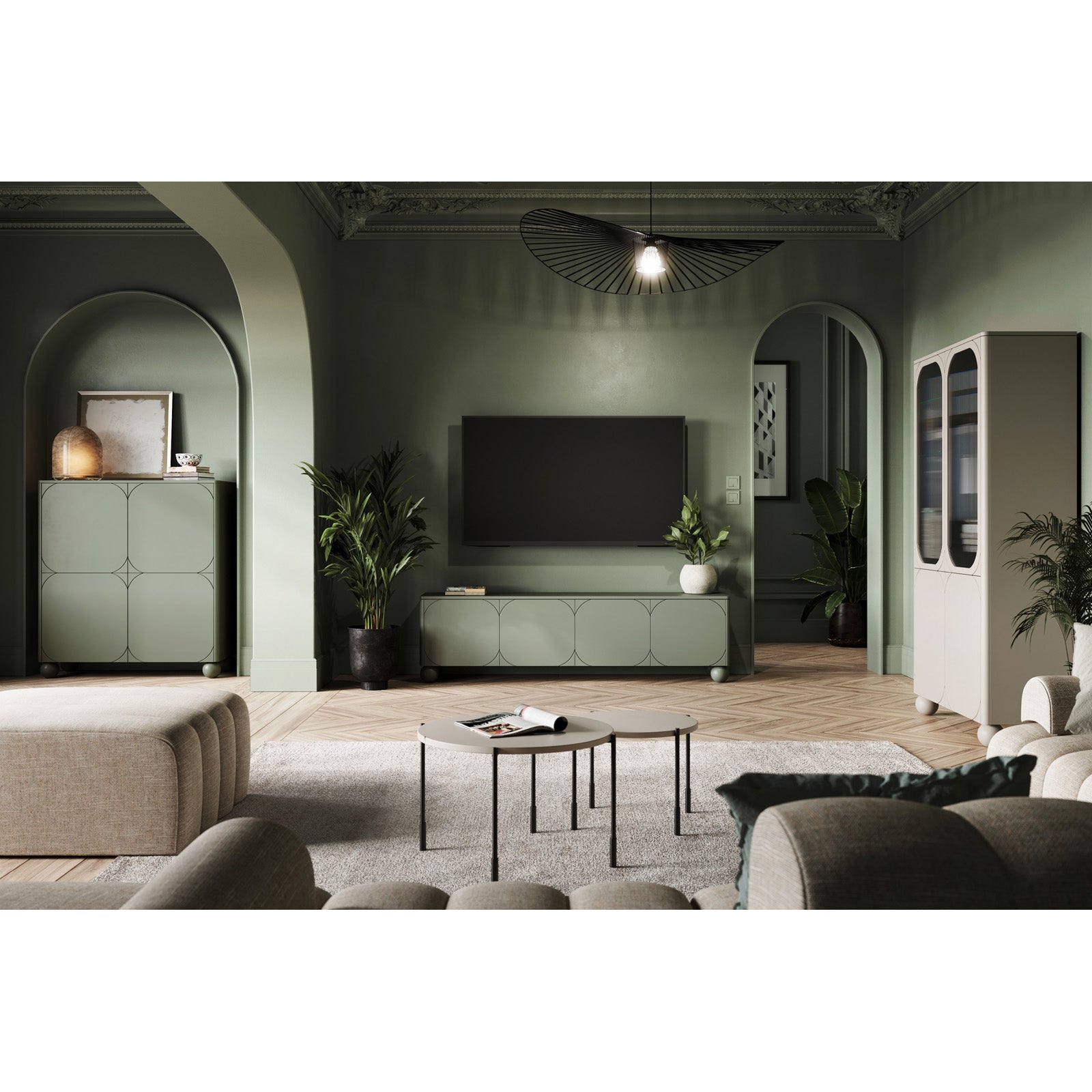 Sonatia komoda 200 cm, 4 vrata, Material: MDF