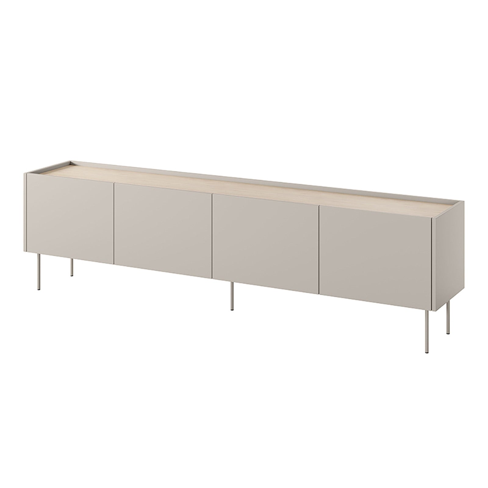 Dizajnerska komoda 220 cm, 4 vrata in 1 predal, Material: MDF 
