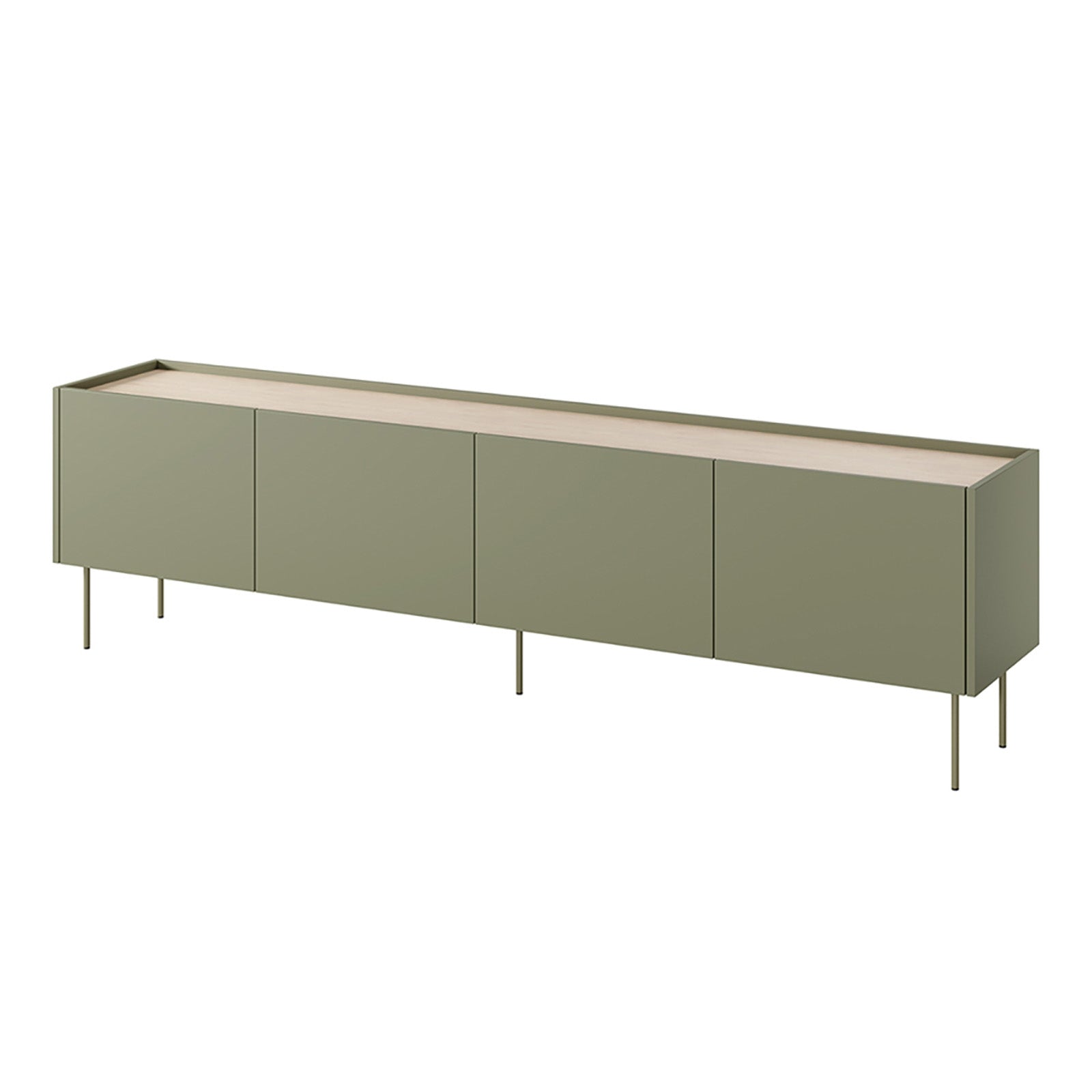 Dizajnerska komoda 220 cm, 4 vrata in 1 predal, Material: MDF 