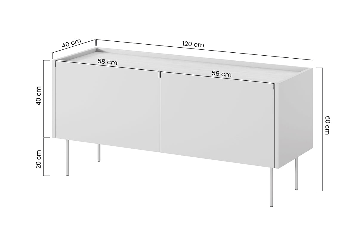 Predalnik Design 120 cm, 2 vrata, Material: MDF