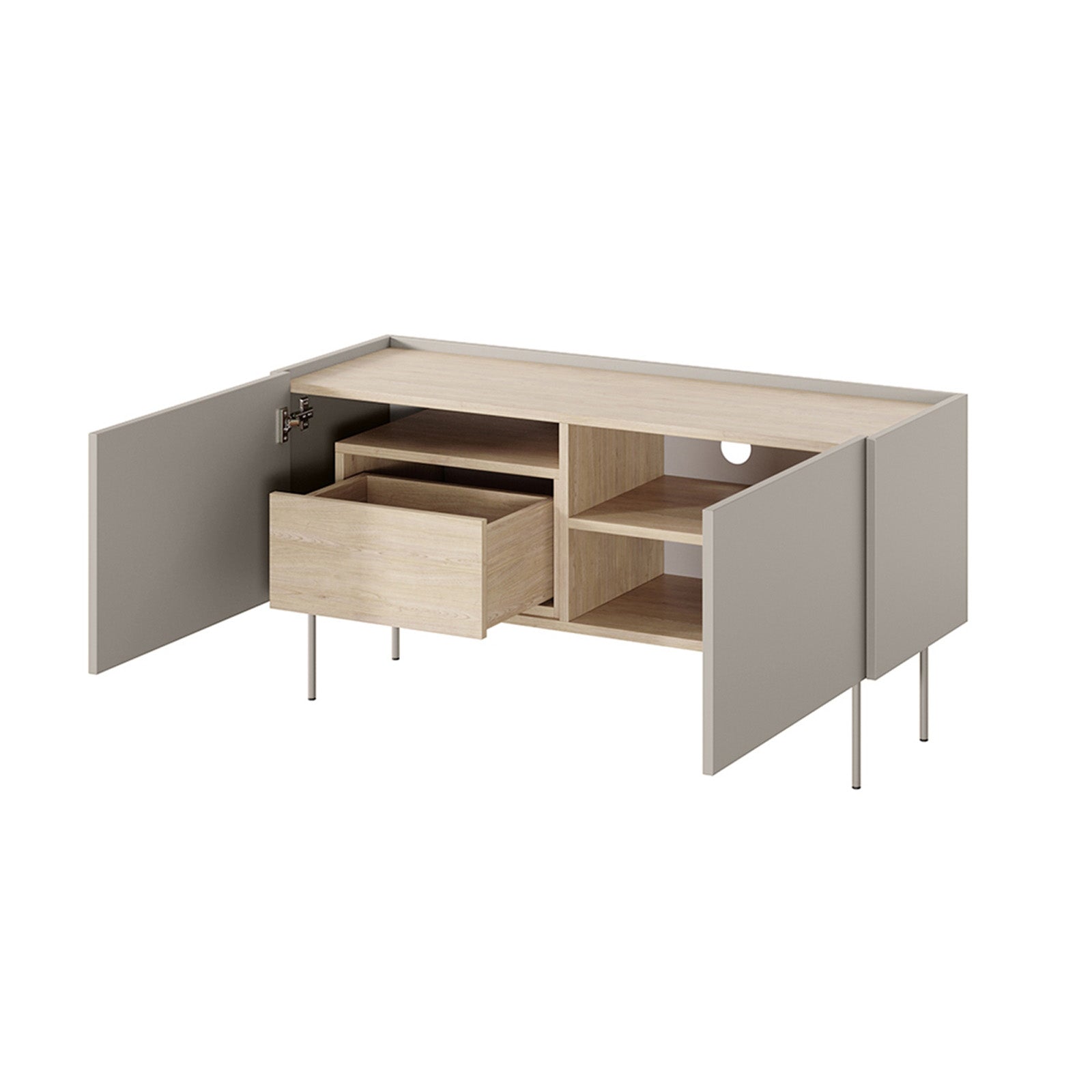 Dizajnerska komoda 120 cm, 2 vrata in 1 predal, Material: MDF