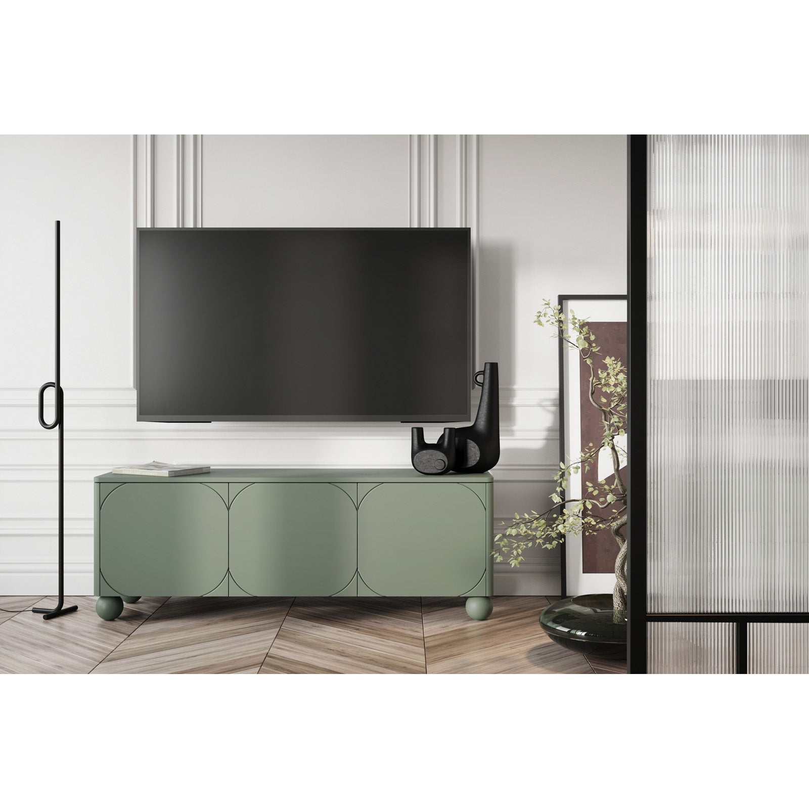 Sonatia komoda 150 cm, 3 vrata, Material: MDF