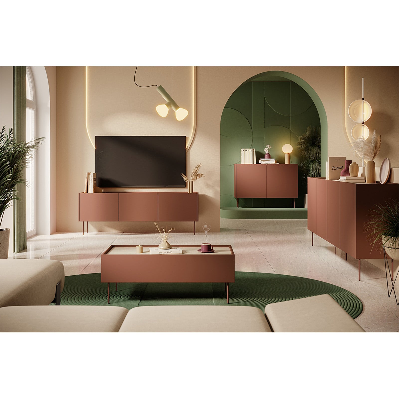 Dizajnerska komoda 170 cm, 3 vrata in 1 predal, Material: MDF