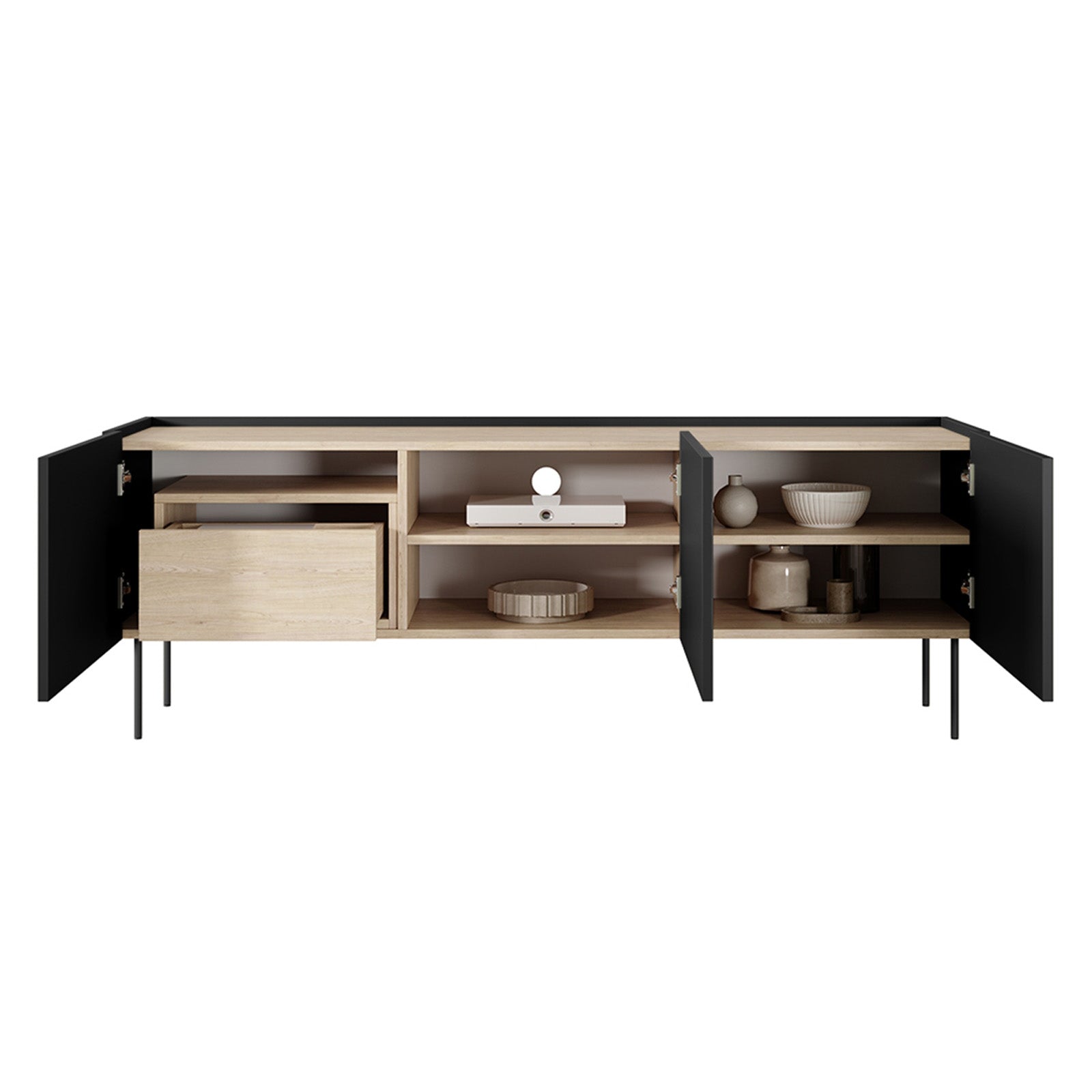 Dizajnerska komoda 170 cm, 3 vrata in 1 predal, Material: MDF