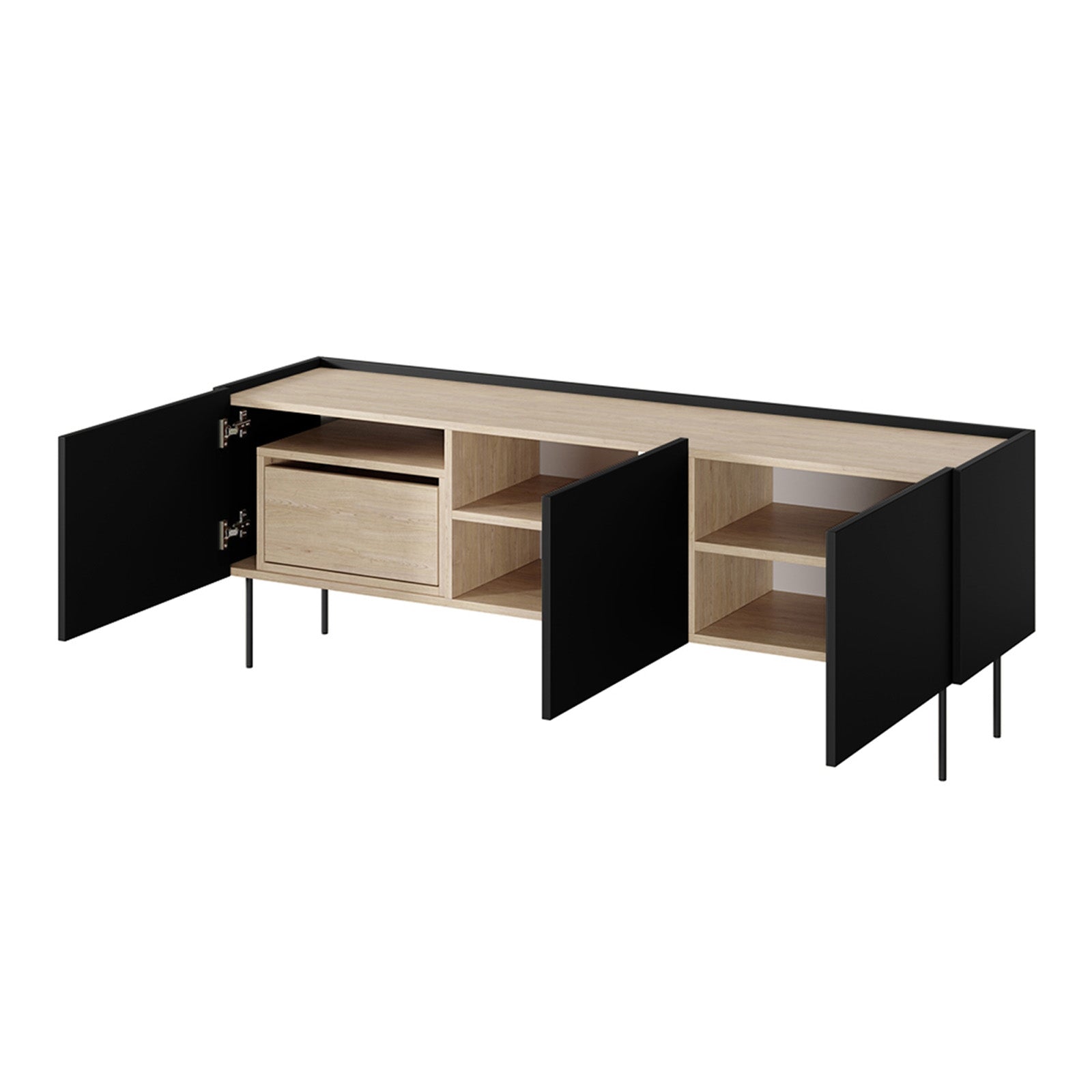 Dizajnerska komoda 170 cm, 3 vrata in 1 predal, Material: MDF