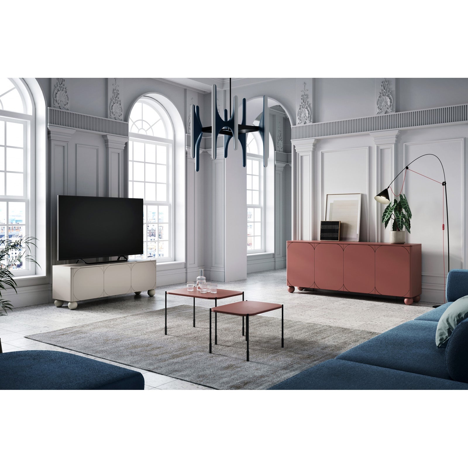 Sonatia komoda 150 cm, 3 vrata in 1 predal, Material: MDF