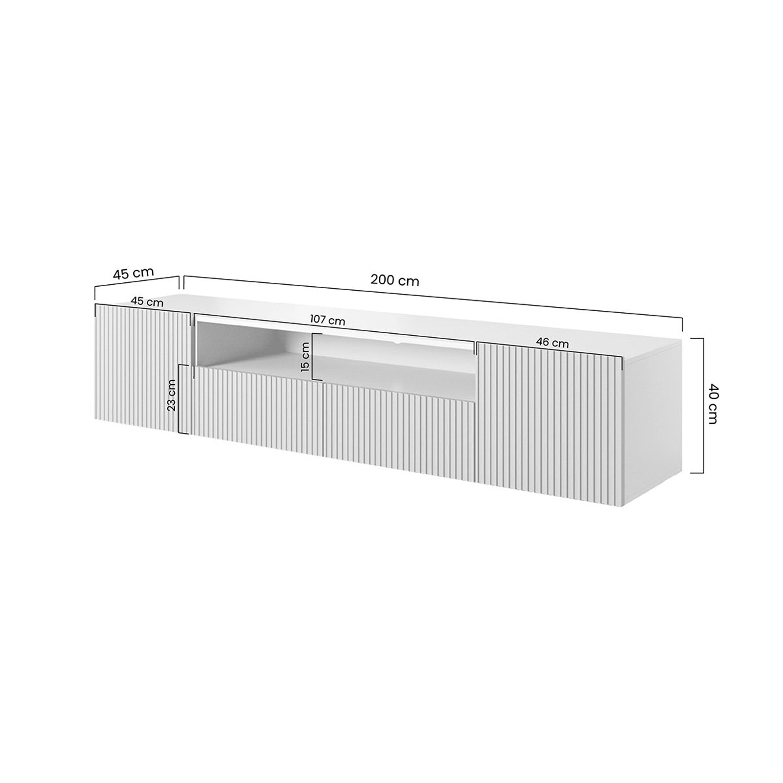 Komoda Nicole 200 cm, Material: MDF