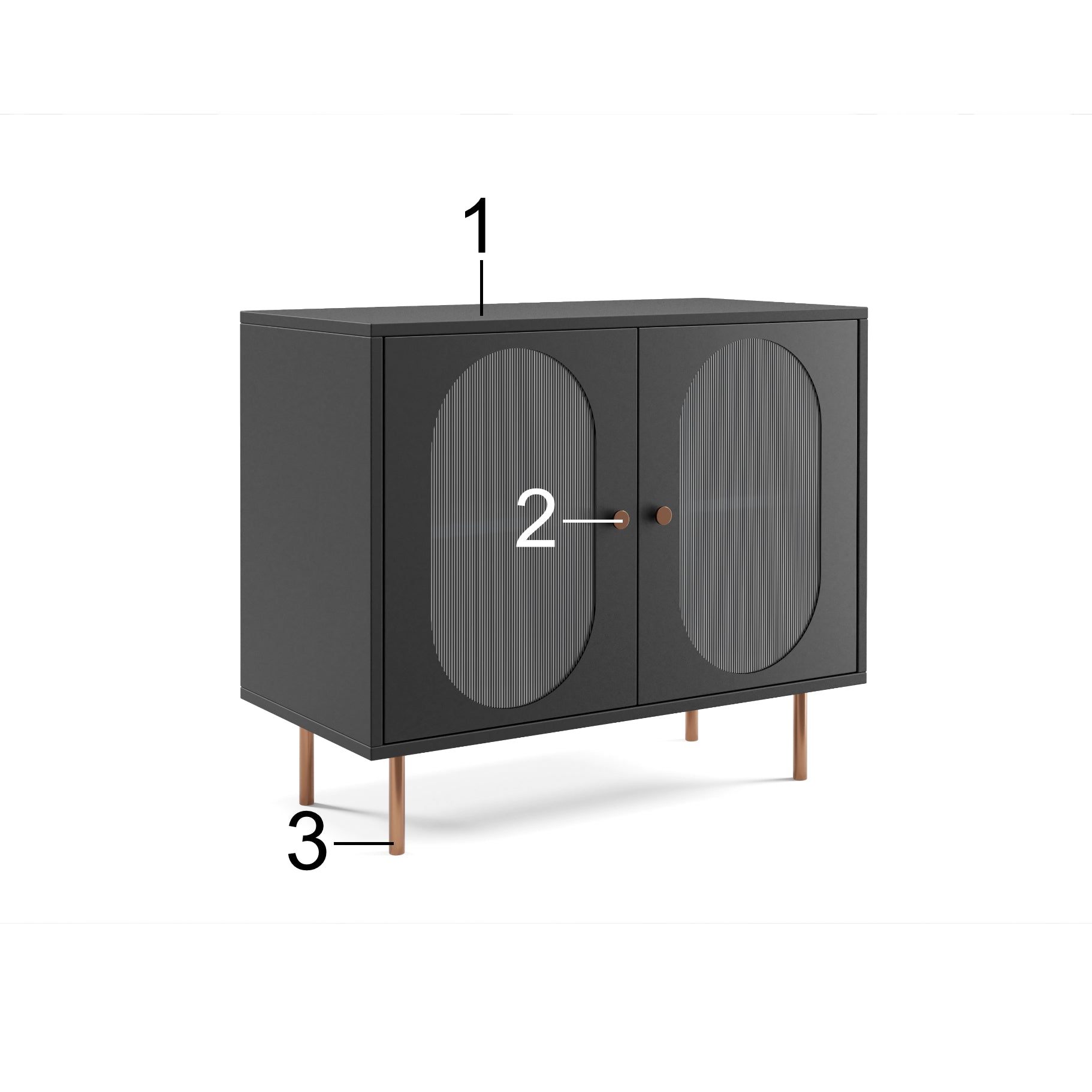 Žametna komoda 110x42cm, Material: Laminirana plošča