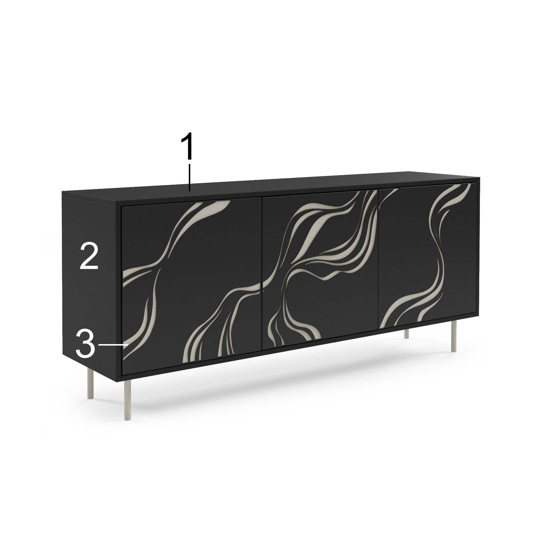 Komoda Vintro 164,5x42cm, Material: Laminirana plošča