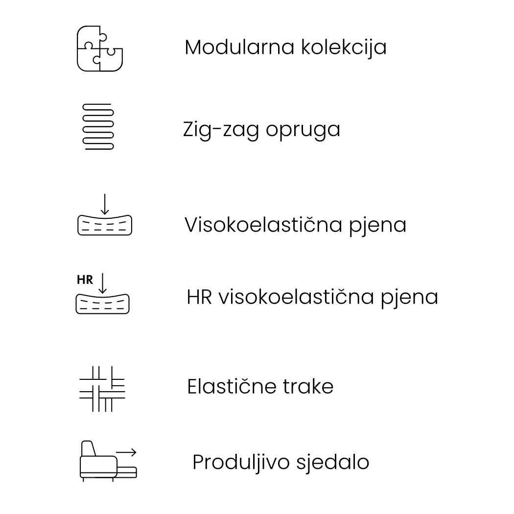 Modularna kotna sedežna garnitura Zurich 367x294cm, Material: Izbira materiala